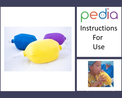 Colorful medical devices with usage instructions.